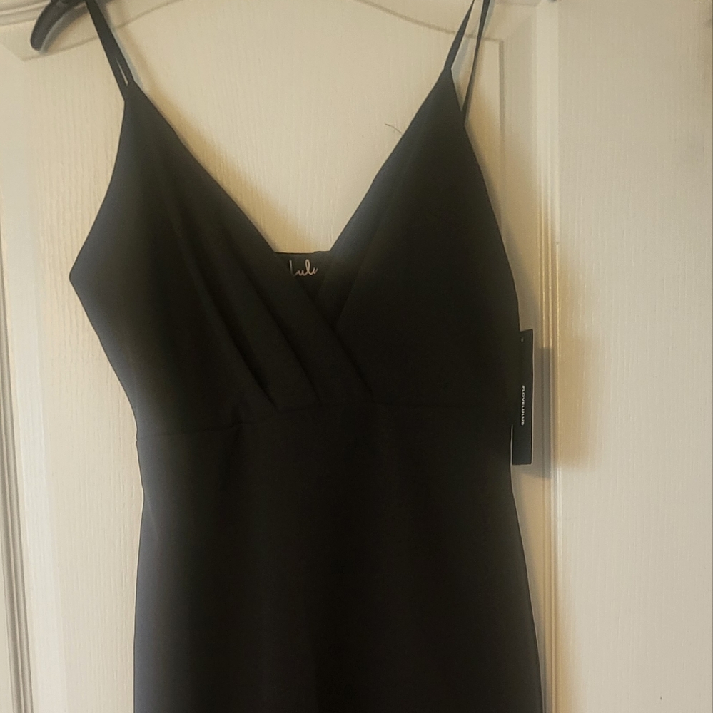 Lulus black midi cocktail dress